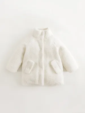 MARC & JANIE Girls Faux Lambs Wool Stand-up Collar Fleece Coat 231567