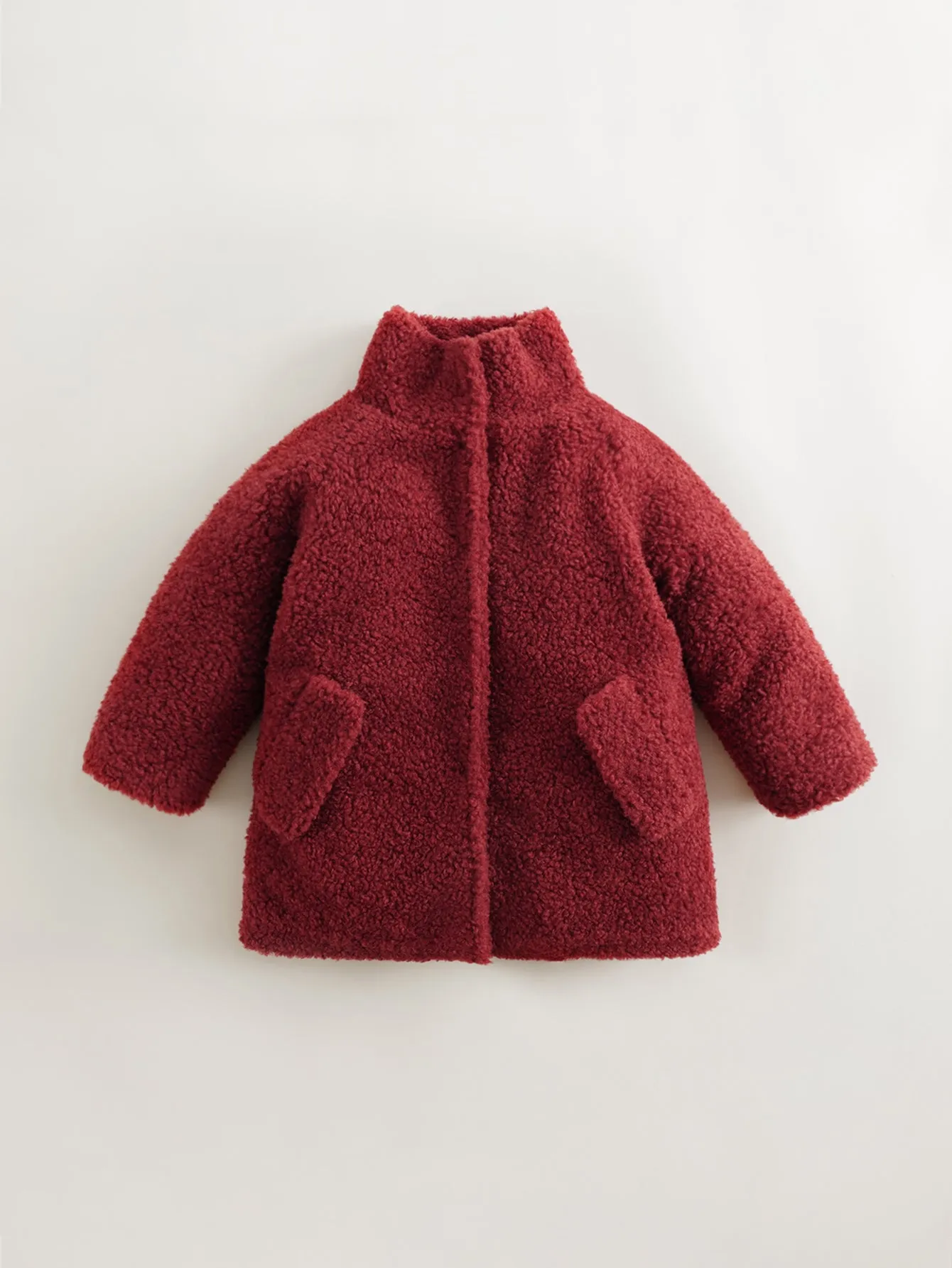 MARC & JANIE Girls Faux Lambs Wool Stand-up Collar Fleece Coat 231567