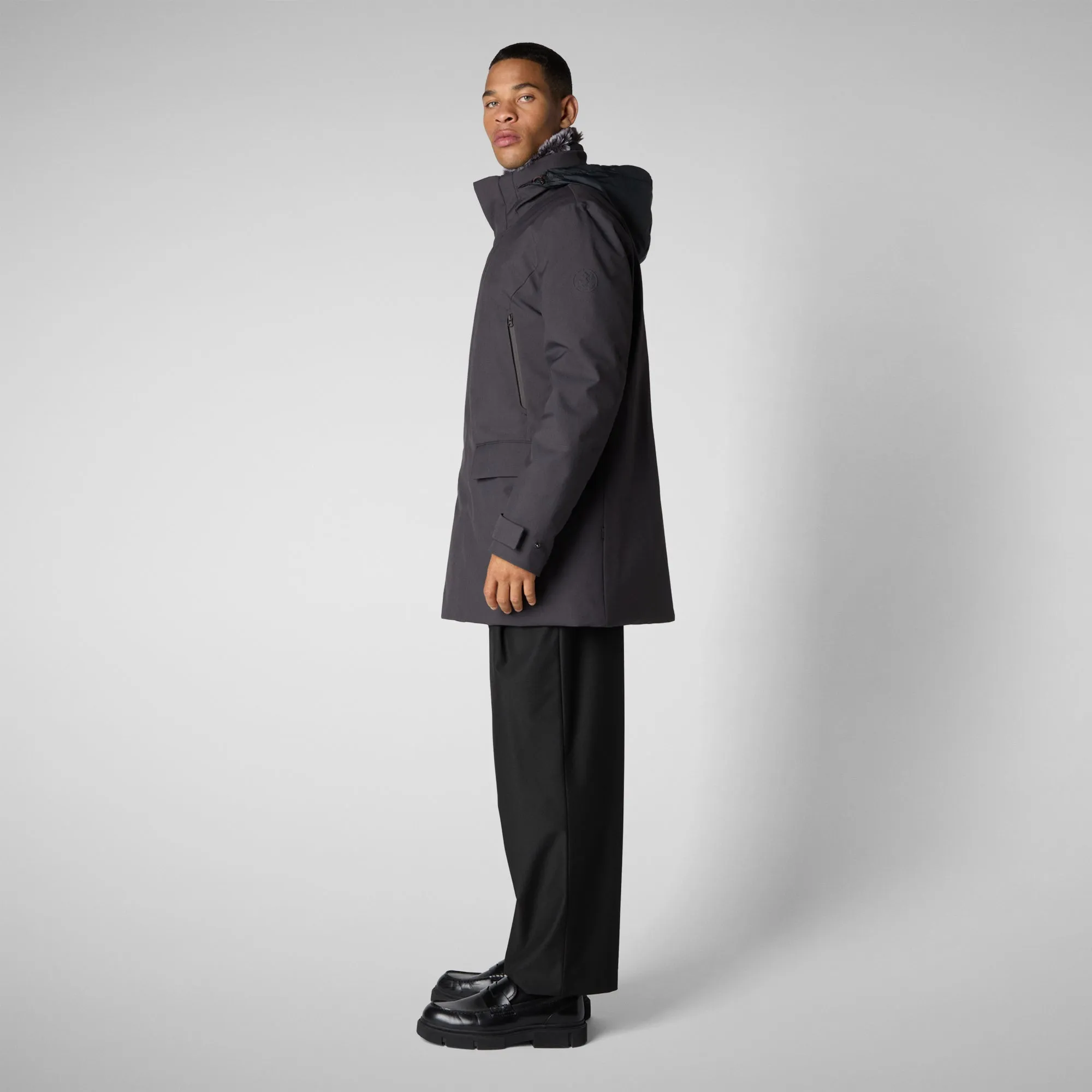 Men's coat Ambrose in grey melange