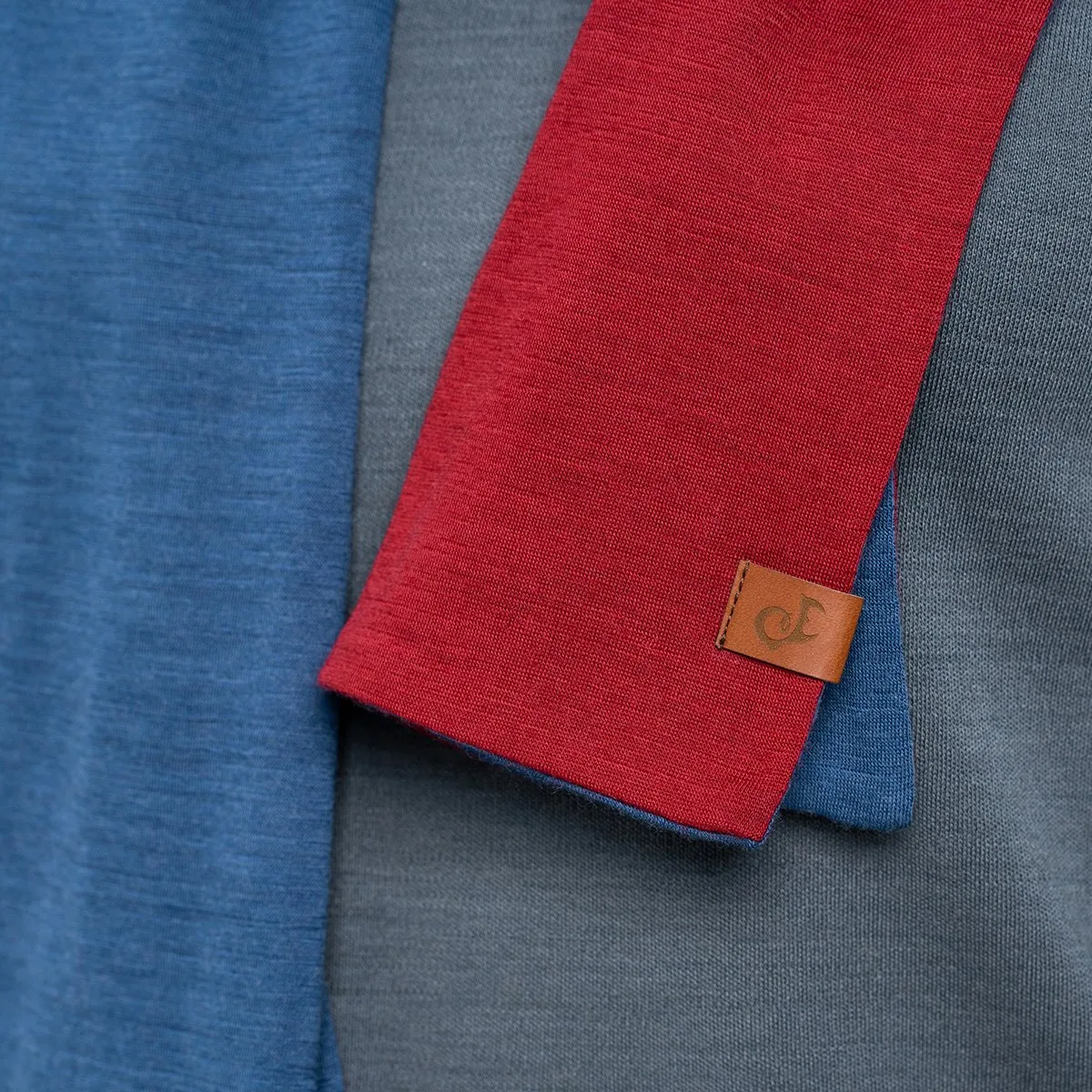 Men's Merino Scarf Denim/Royal Cherry