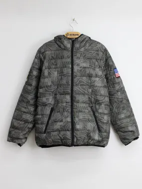 Men's Printed Puffer Jacket,Green