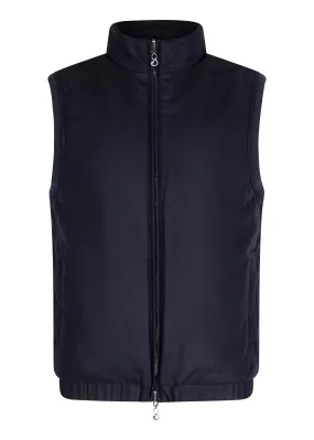 Men's Wool Bodywarmer - Navy Wool