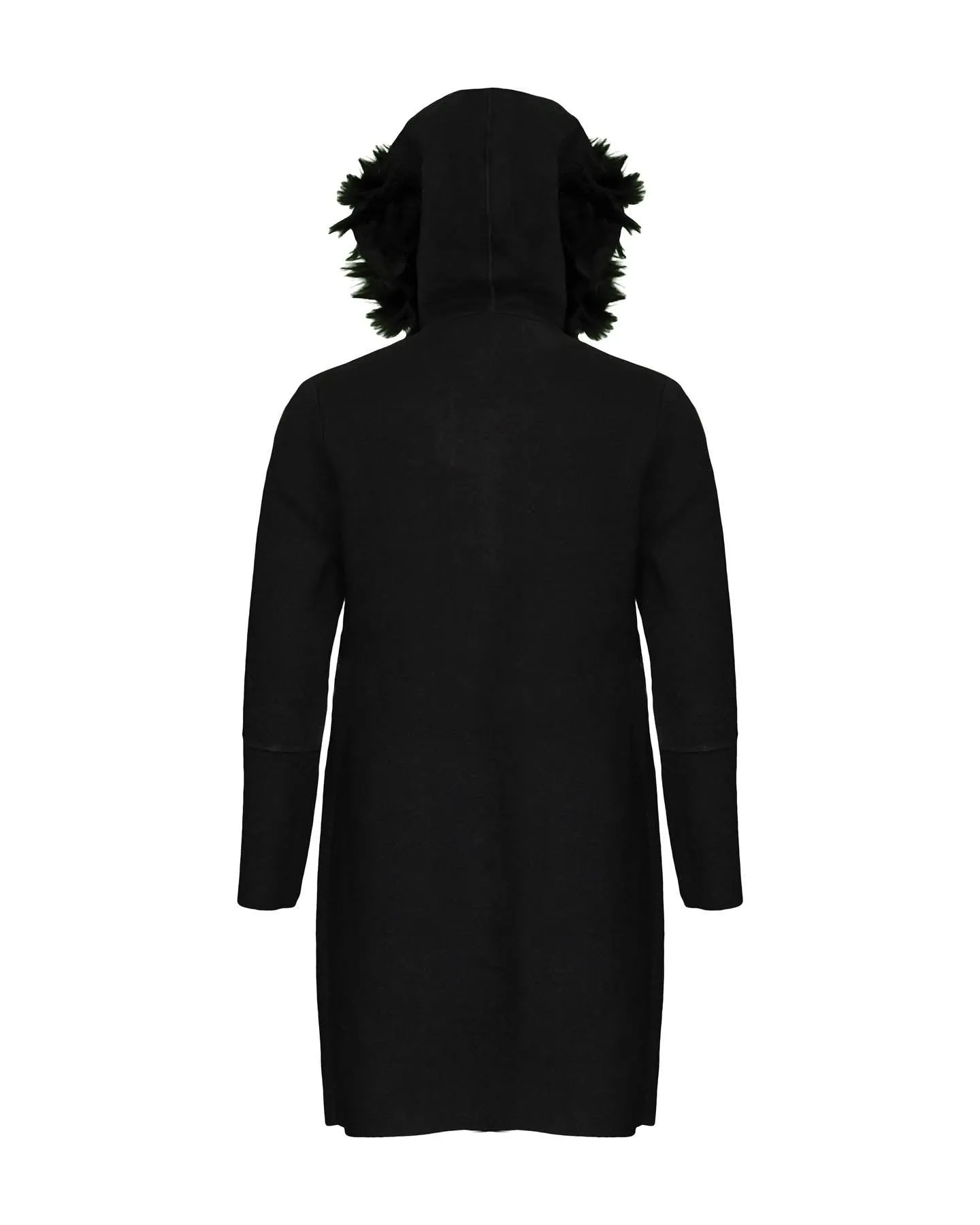 Midlength Cashmere Topper Coat Black