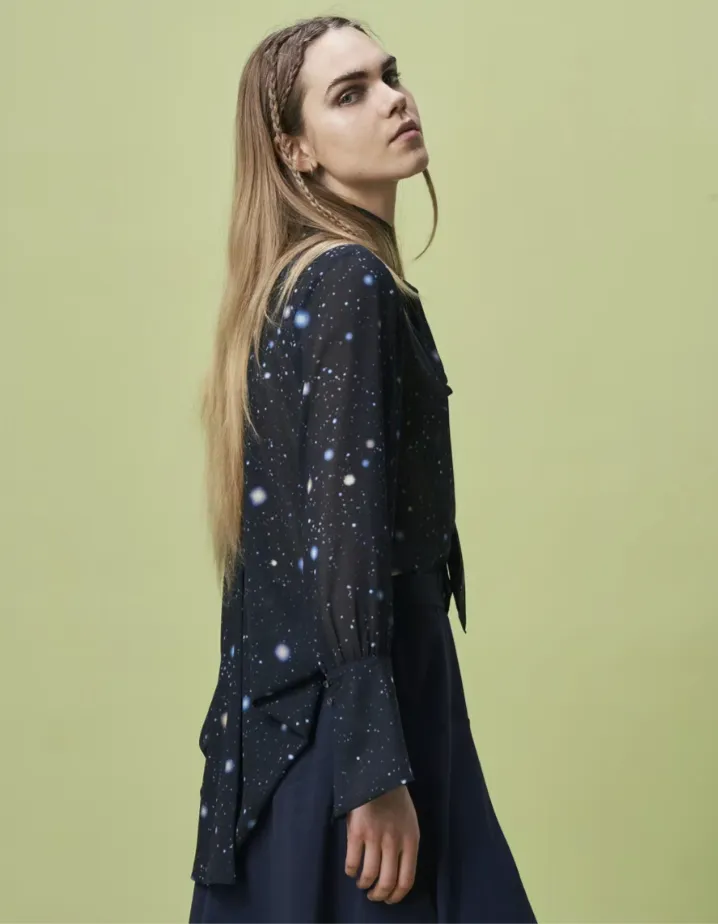 Midnight Blue Fancy Star Blouse