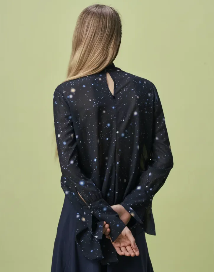 Midnight Blue Fancy Star Blouse