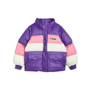 MINI RODINI - Zipper Sleeve Puffer Jacket Purple