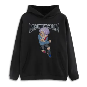 Misunderstood Future Trunks Drop Shoulder Black Pullover Hoodie *Restocked*