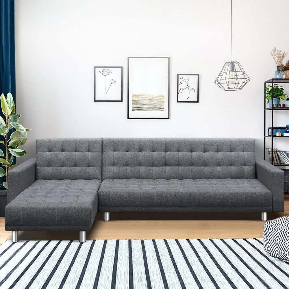 Modular Fabric Sofa Bed (Grey)