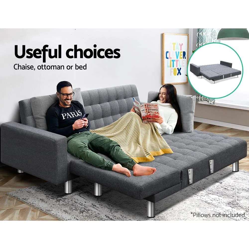 Modular Fabric Sofa Bed (Grey)