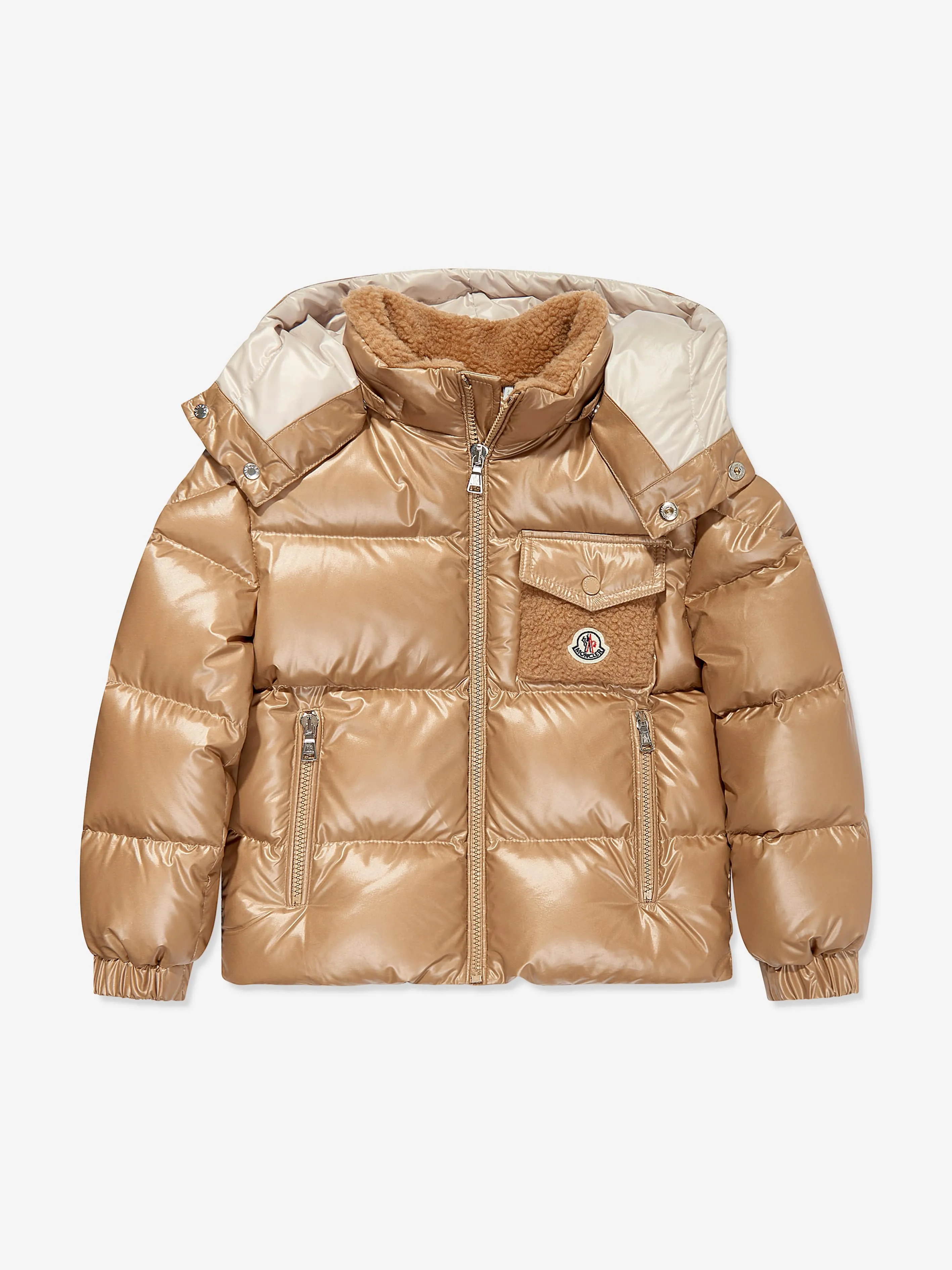 Moncler Enfant Boys Down Padded Yule Jacket in Beige