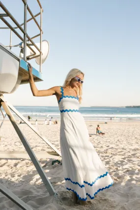 Nancy Maxi Dress - Blue/White