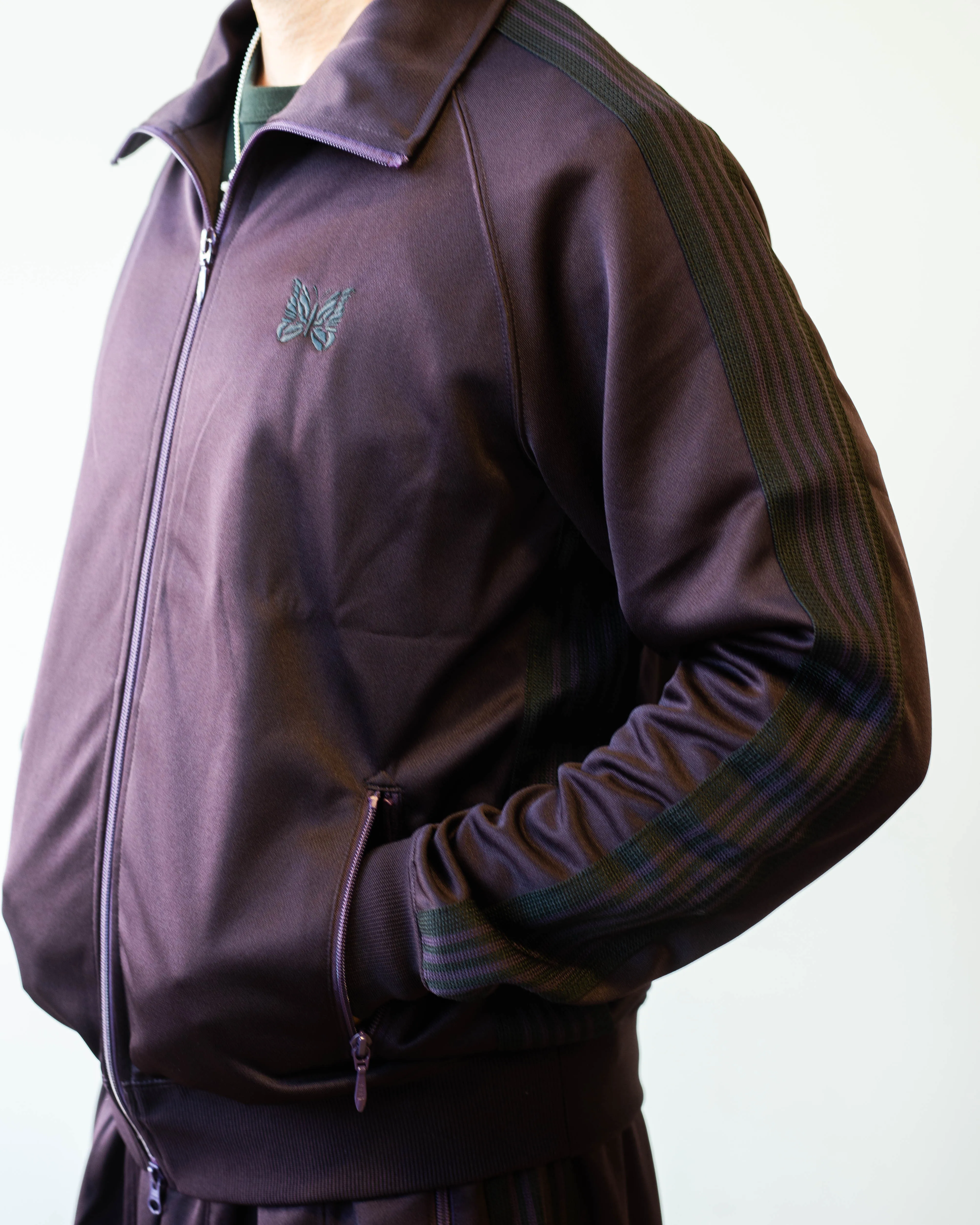 Needles Track Jacket Poly Smooth Dk. Purple