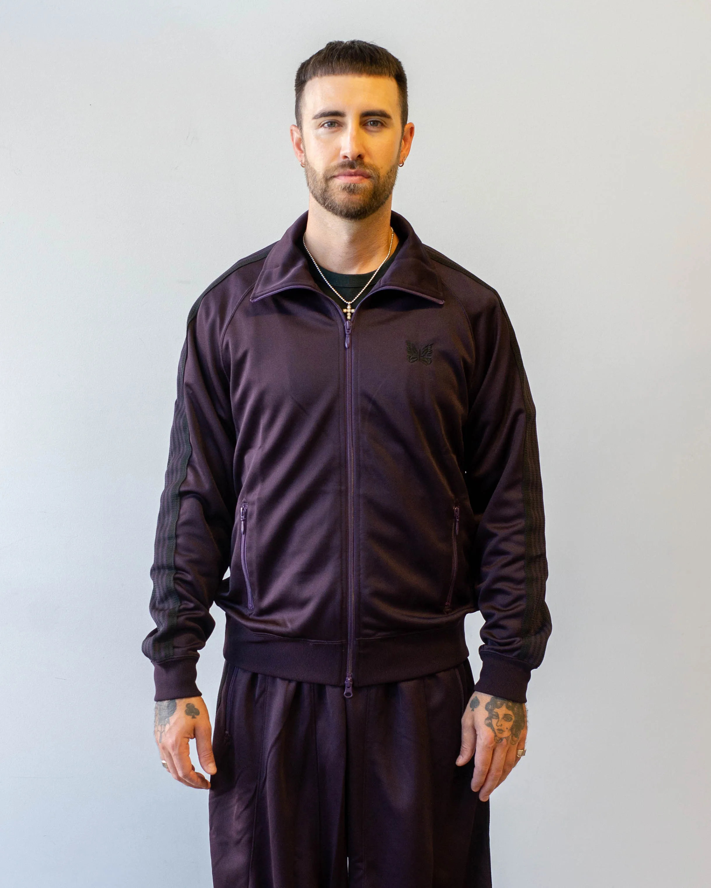 Needles Track Jacket Poly Smooth Dk. Purple