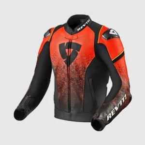 New Best Quality Revit Leather Jacket Quantum (Black/Neon Red)