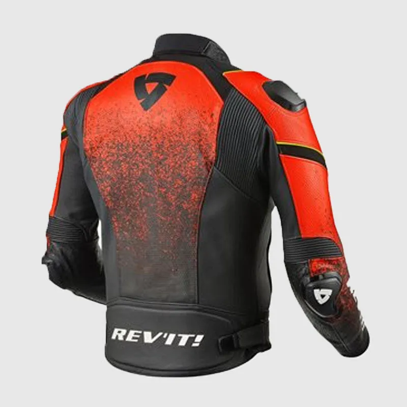 New Best Quality Revit Leather Jacket Quantum (Black/Neon Red)