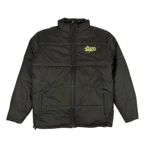 NEW PSYCHWORLD Black Logo Puffer Jacket Size XL $280