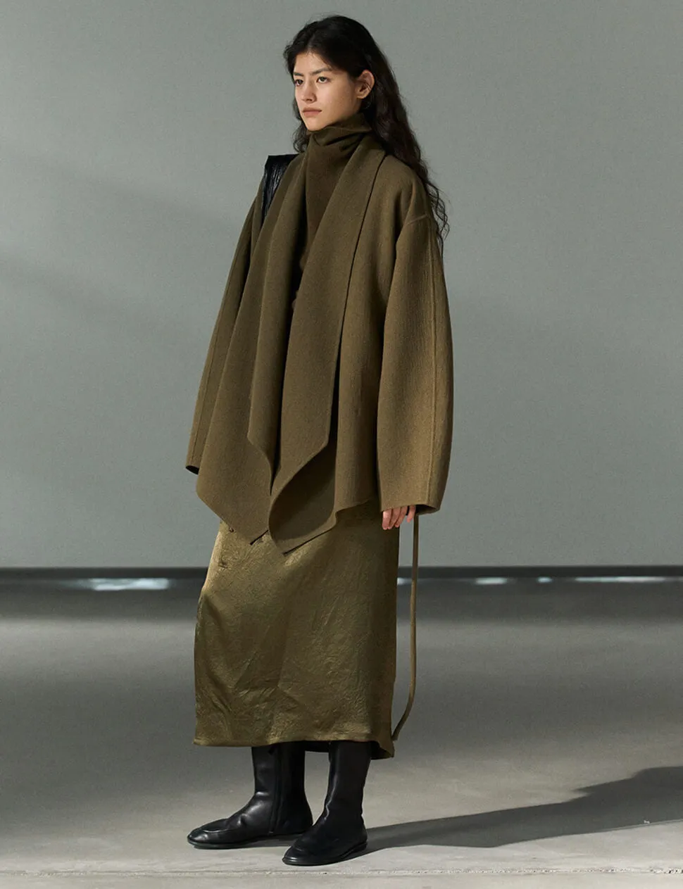 Olive Open-Front Kimono Coat- PREORDER