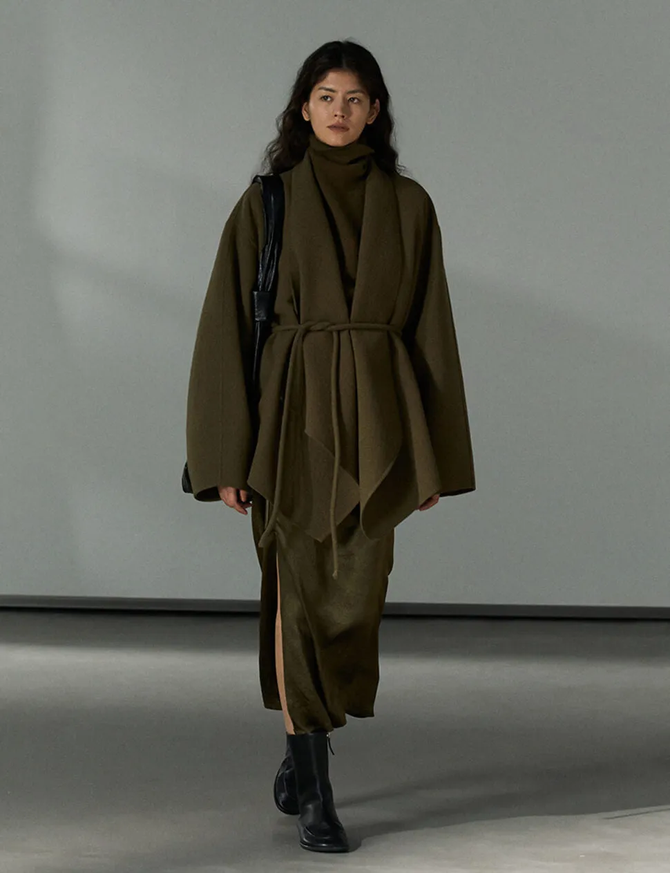 Olive Open-Front Kimono Coat- PREORDER