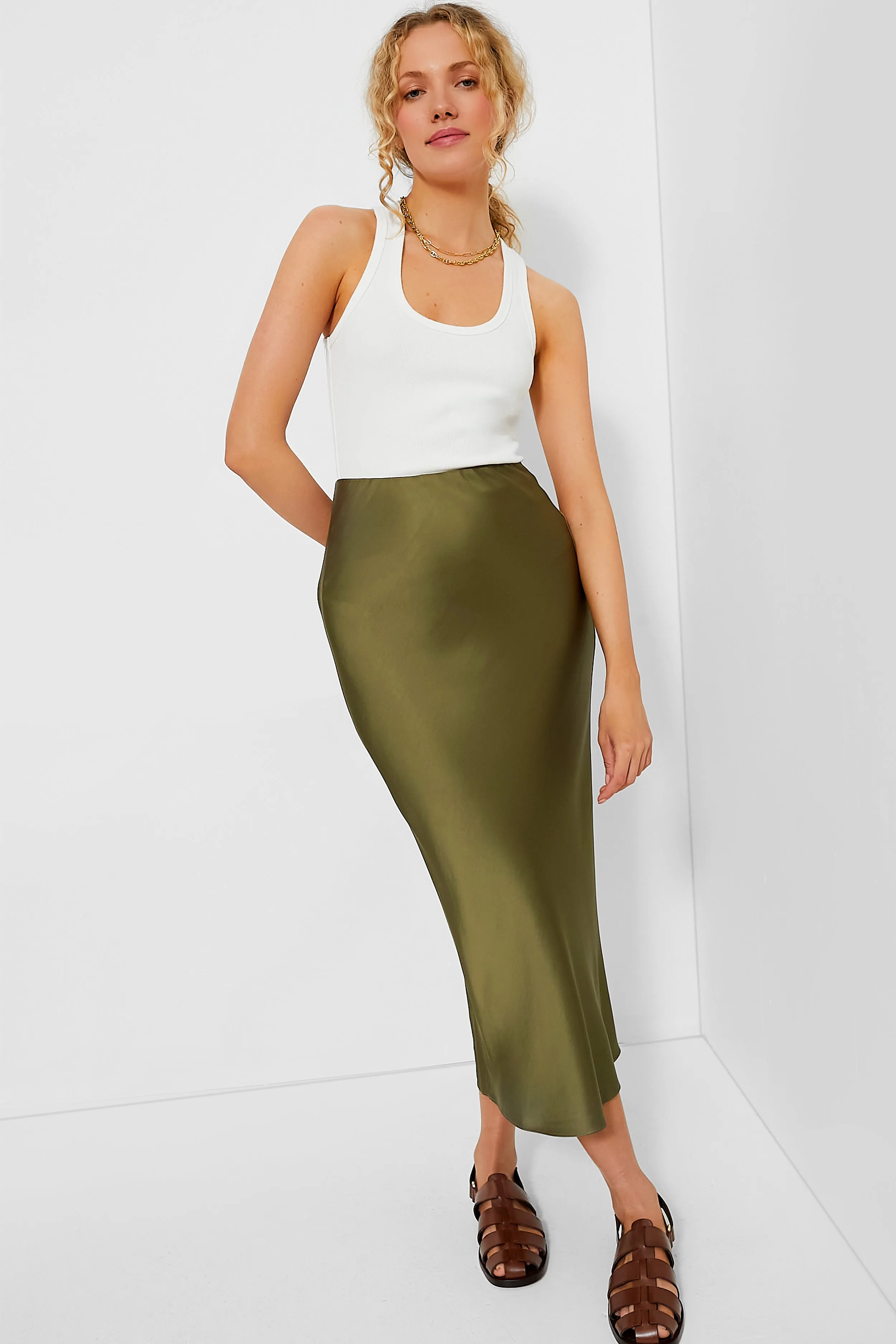 Olive Talia Charmeuse Maxi Skirt