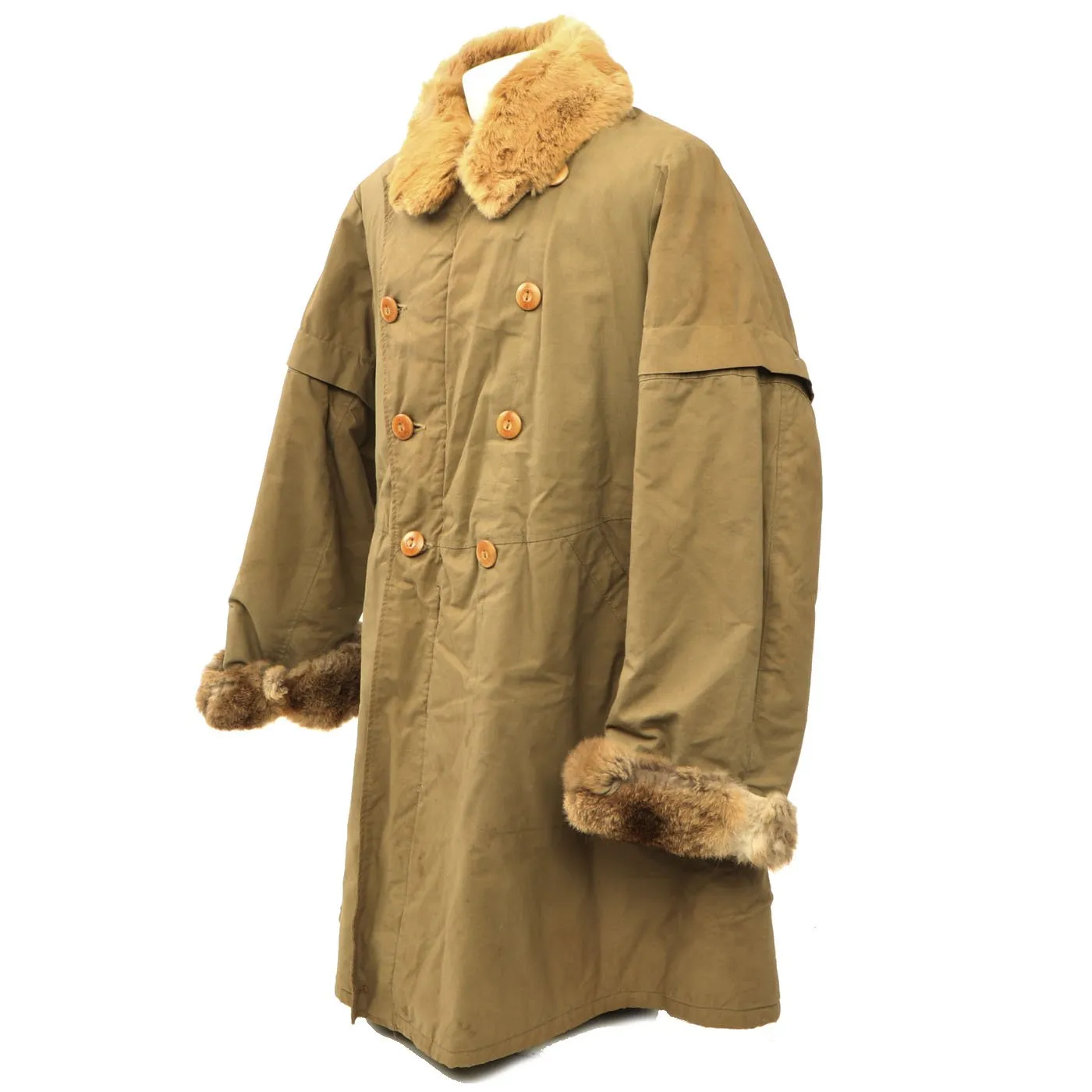 Original Imperial Japanese Army WWII Quilted Rabbit Fur Lined Winter Coat, Pants and Gaiter Set