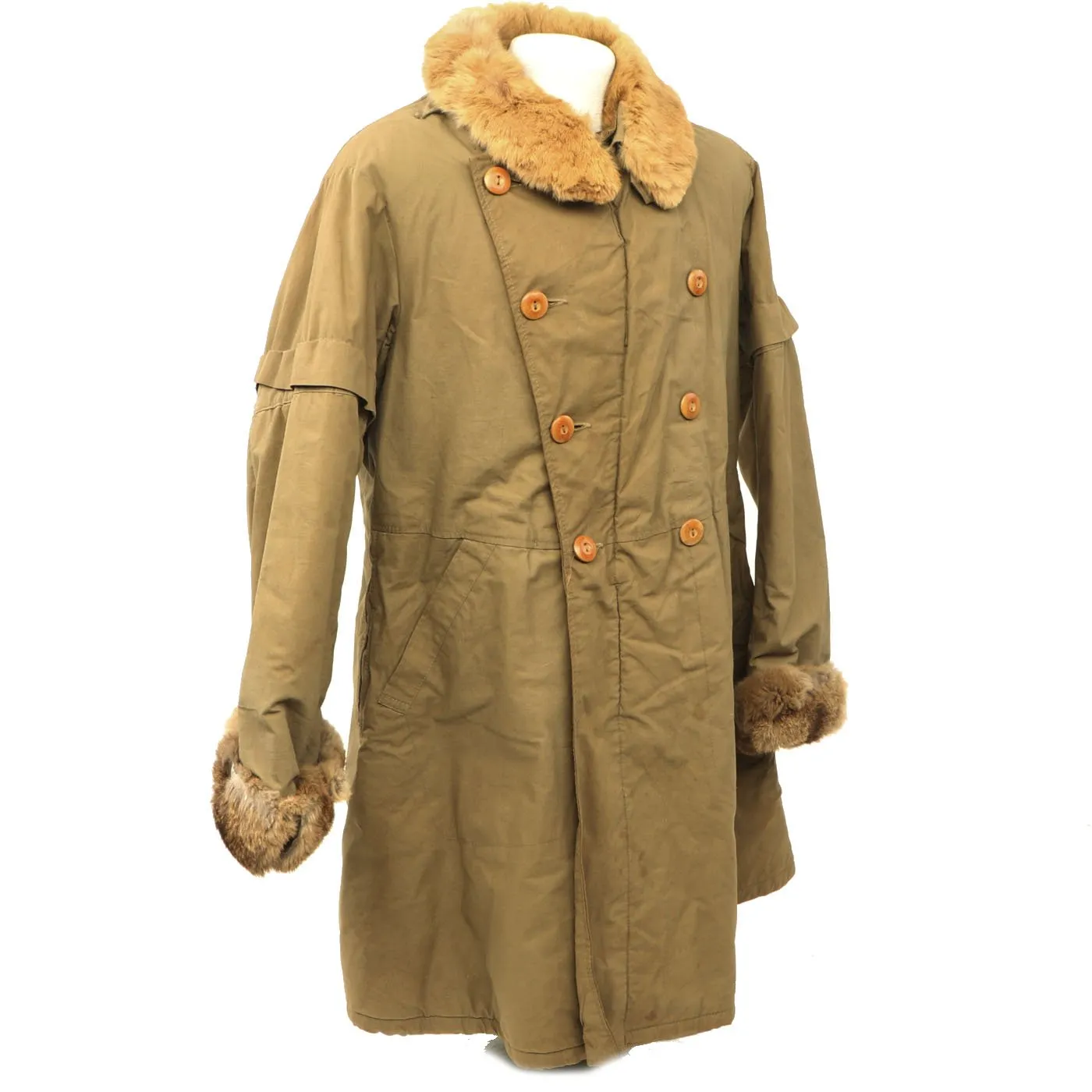 Original Imperial Japanese Army WWII Quilted Rabbit Fur Lined Winter Coat, Pants and Gaiter Set