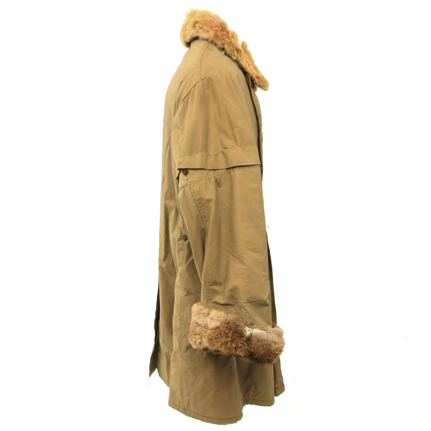 Original Imperial Japanese Army WWII Quilted Rabbit Fur Lined Winter Coat, Pants and Gaiter Set