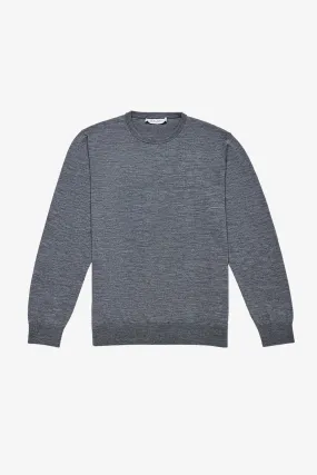 Oscar - Mid Grey Crewneck Knit