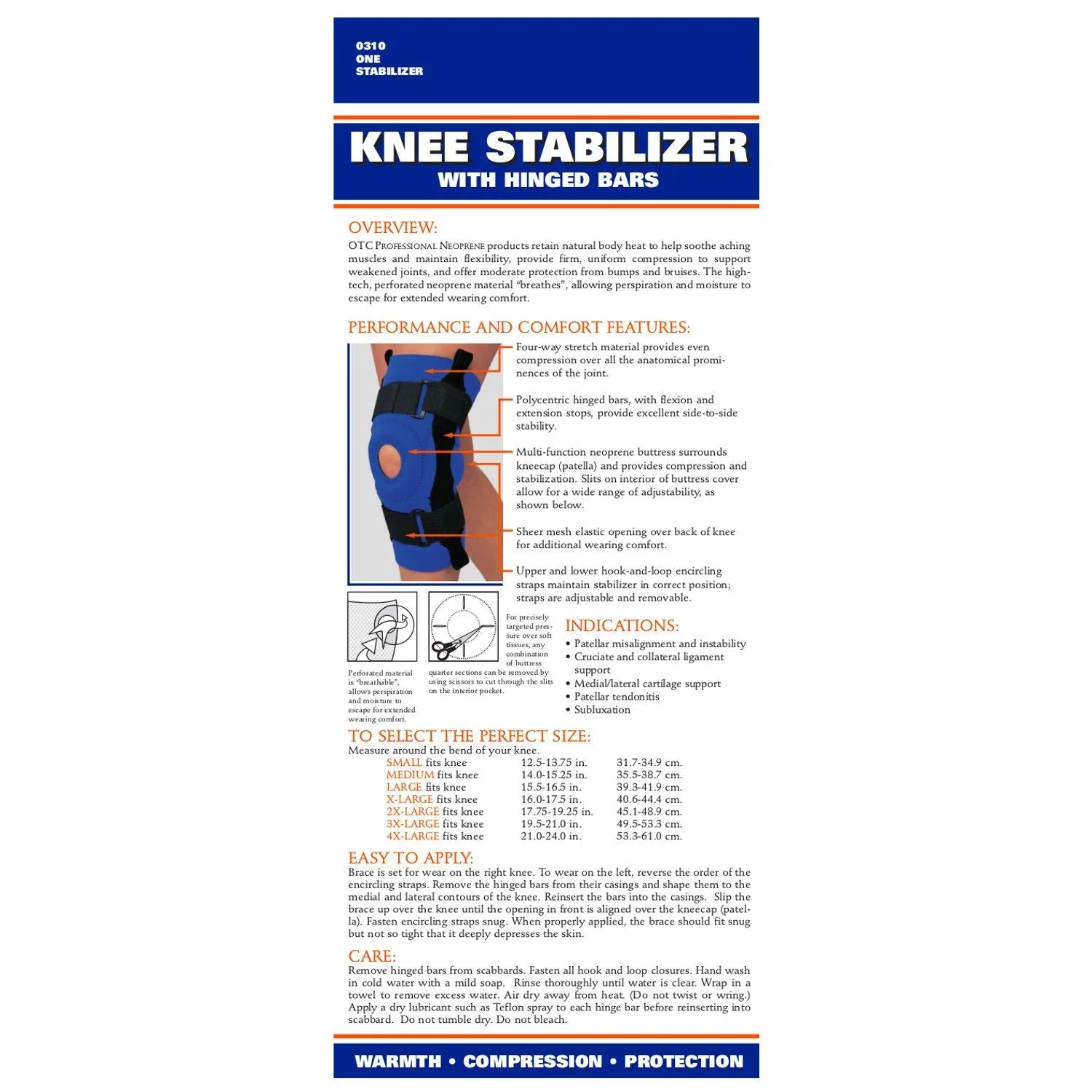 OTC KNEE STABIL NEOP HINGED - 0310- CLEARANCE