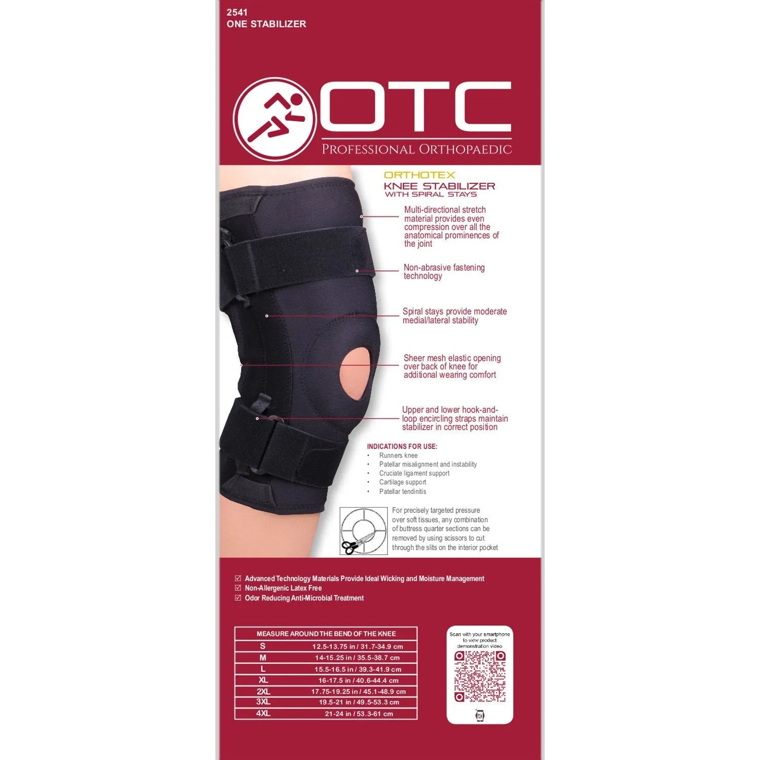 OTC KNEE STABIL ORTH STAYS - 2541 - CLEARANCE