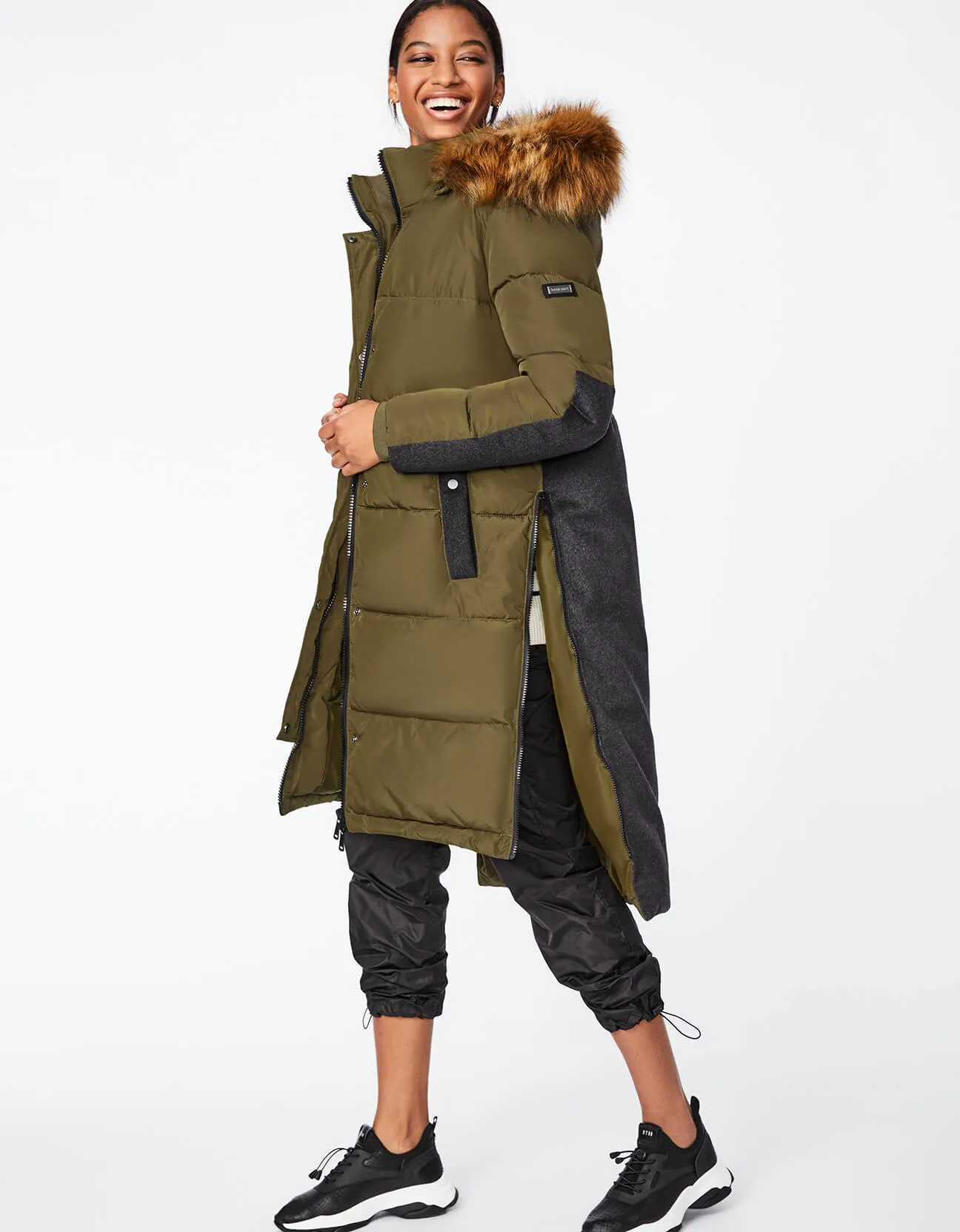 Outdoorsy Wool Combo Puffer Coat