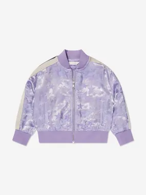 Palm Angels Girls Jacquard PA Stars Track Jacket in Lilac