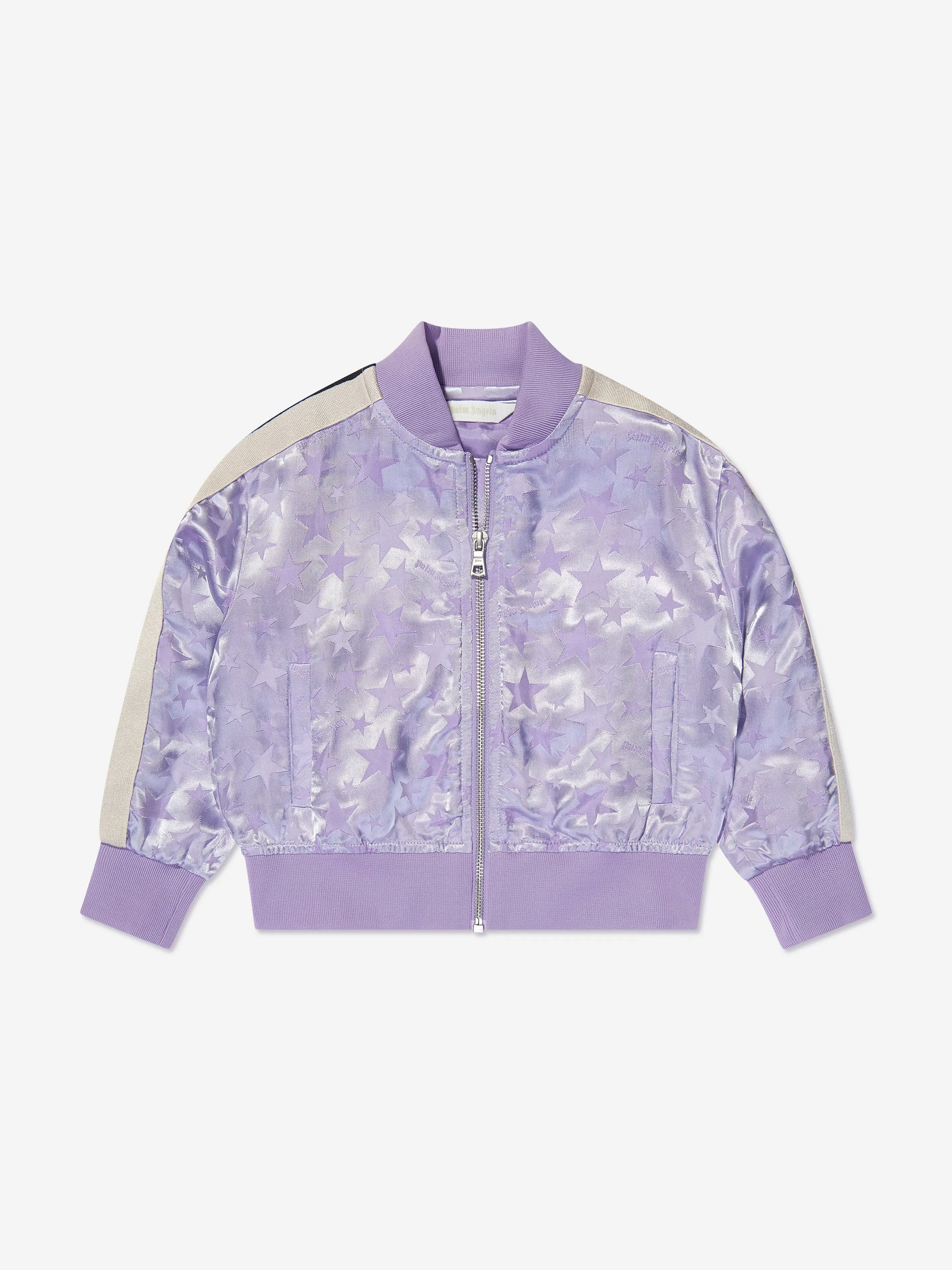 Palm Angels Girls Jacquard PA Stars Track Jacket in Lilac