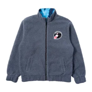 Pill Reversible Sherpa Varsity Jacket (Gray / Blue Dye)