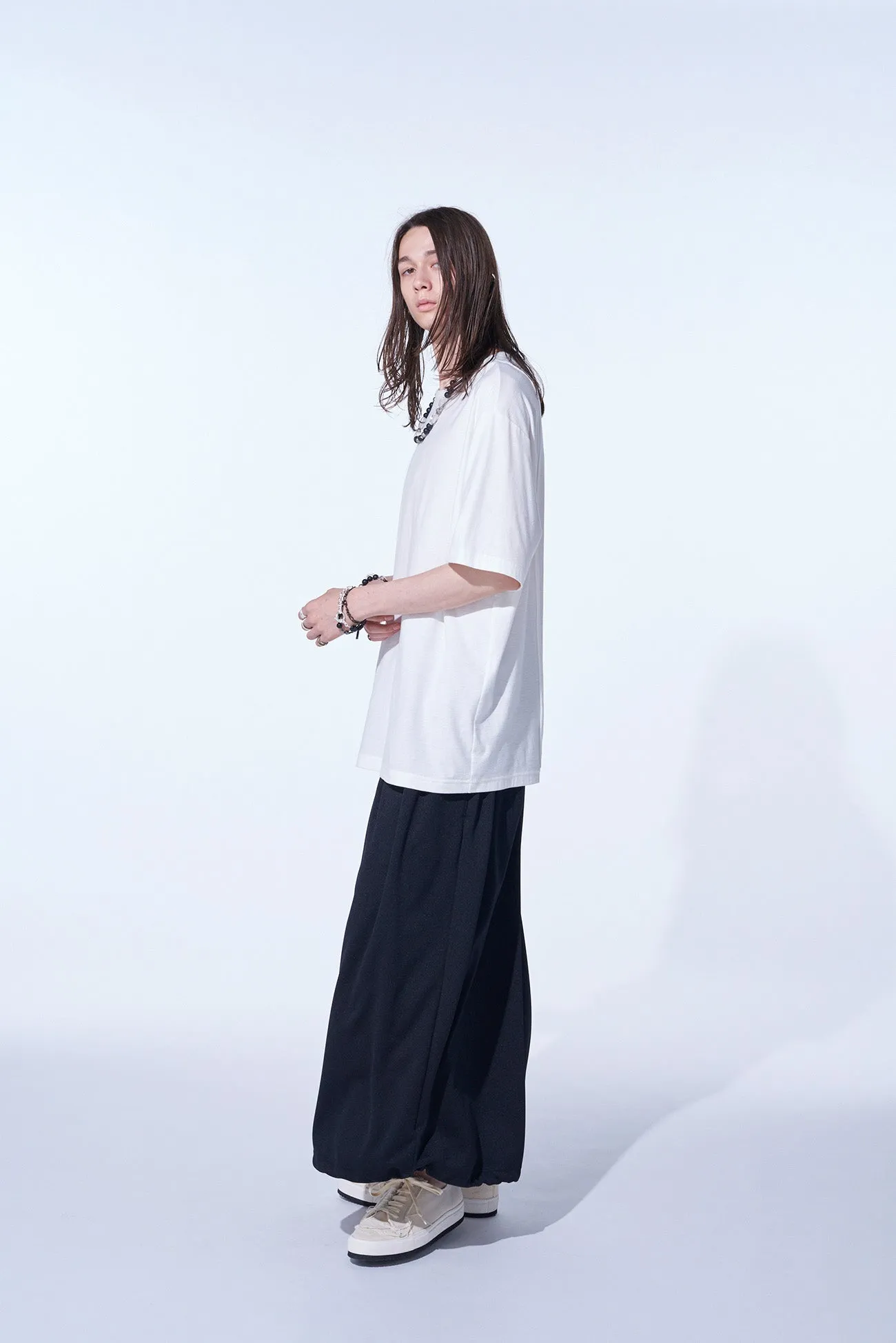 POLYESTER SMOOTH JERSEY 12-PLEATS PANTS