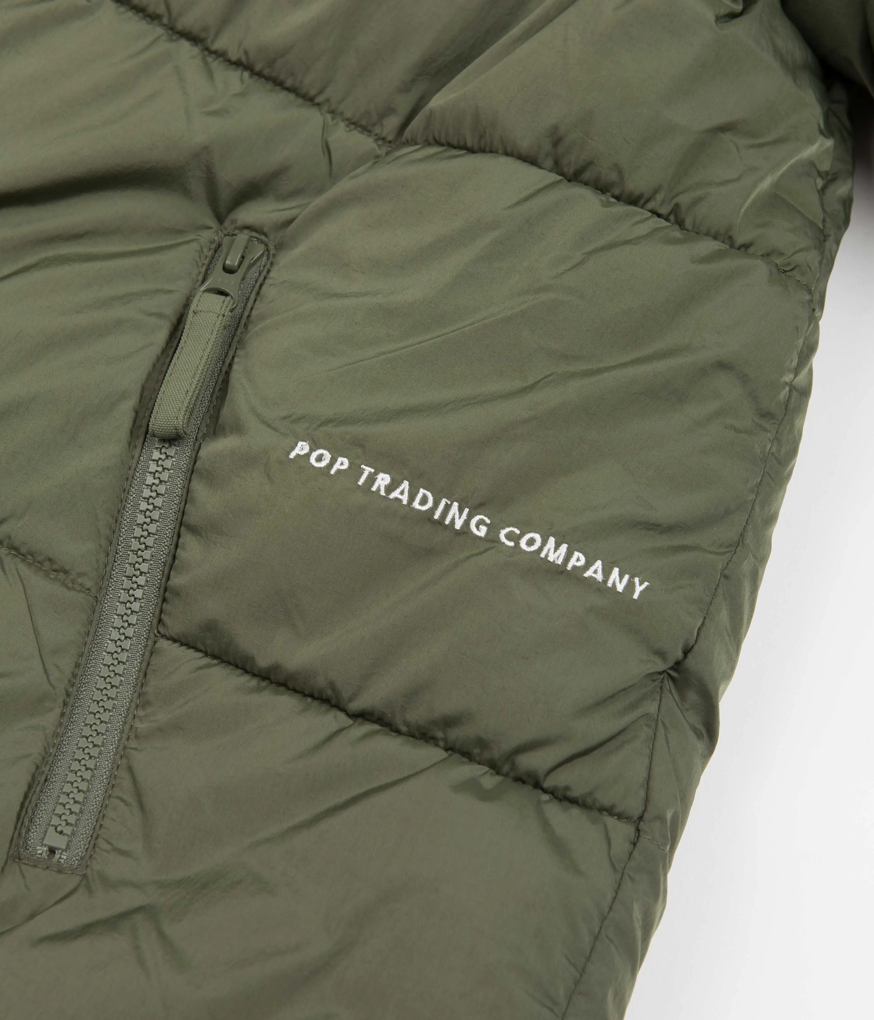 Pop Trading Company Alex Puffer Jacket - Olivine