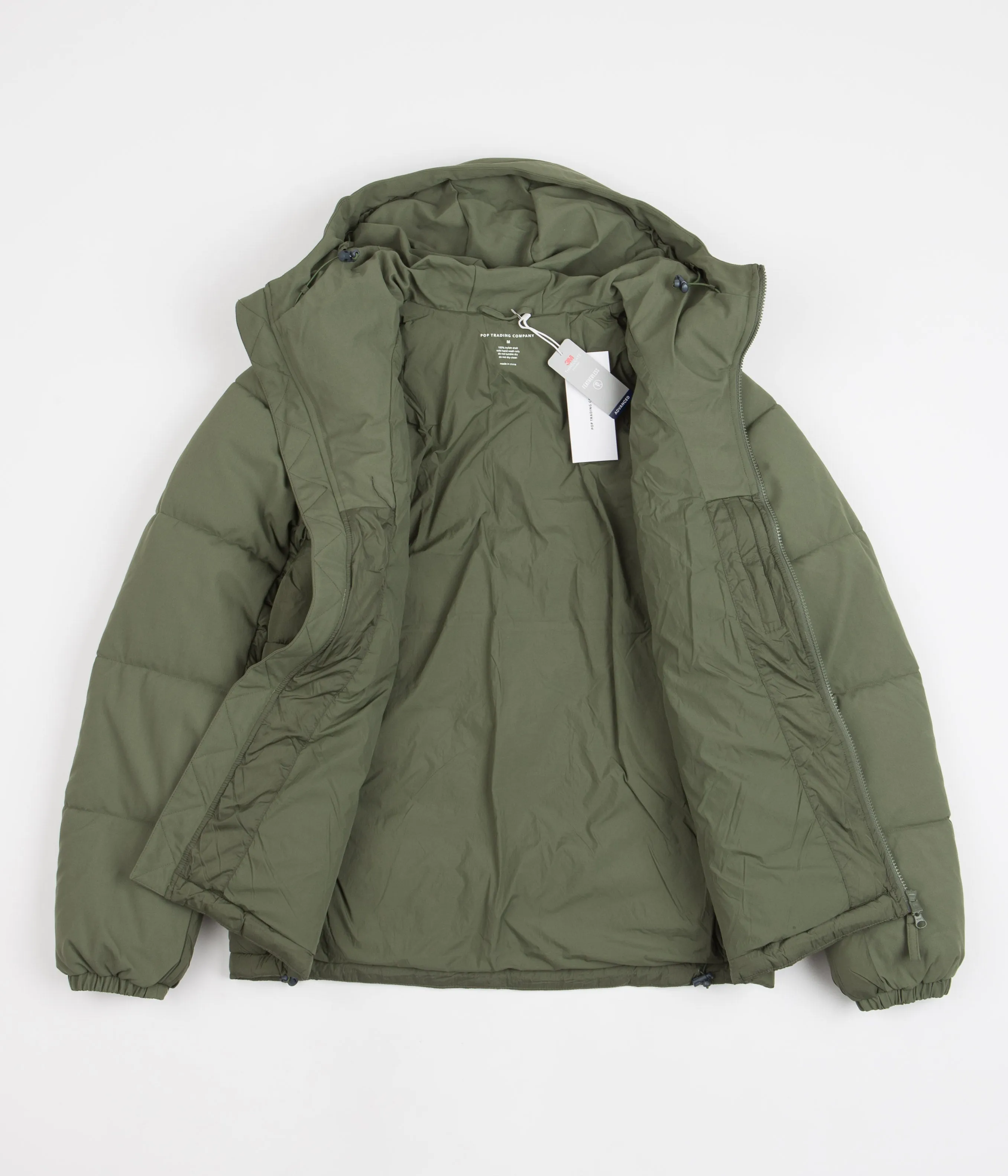 Pop Trading Company Alex Puffer Jacket - Olivine