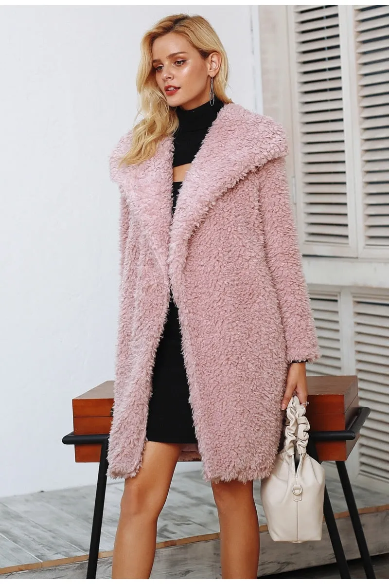 Posh Long Winter Faux Fur Coat