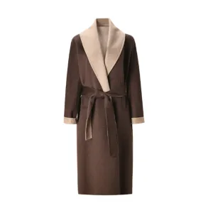 Pre Order:  Shawl Lapel Woolen Belted Coat