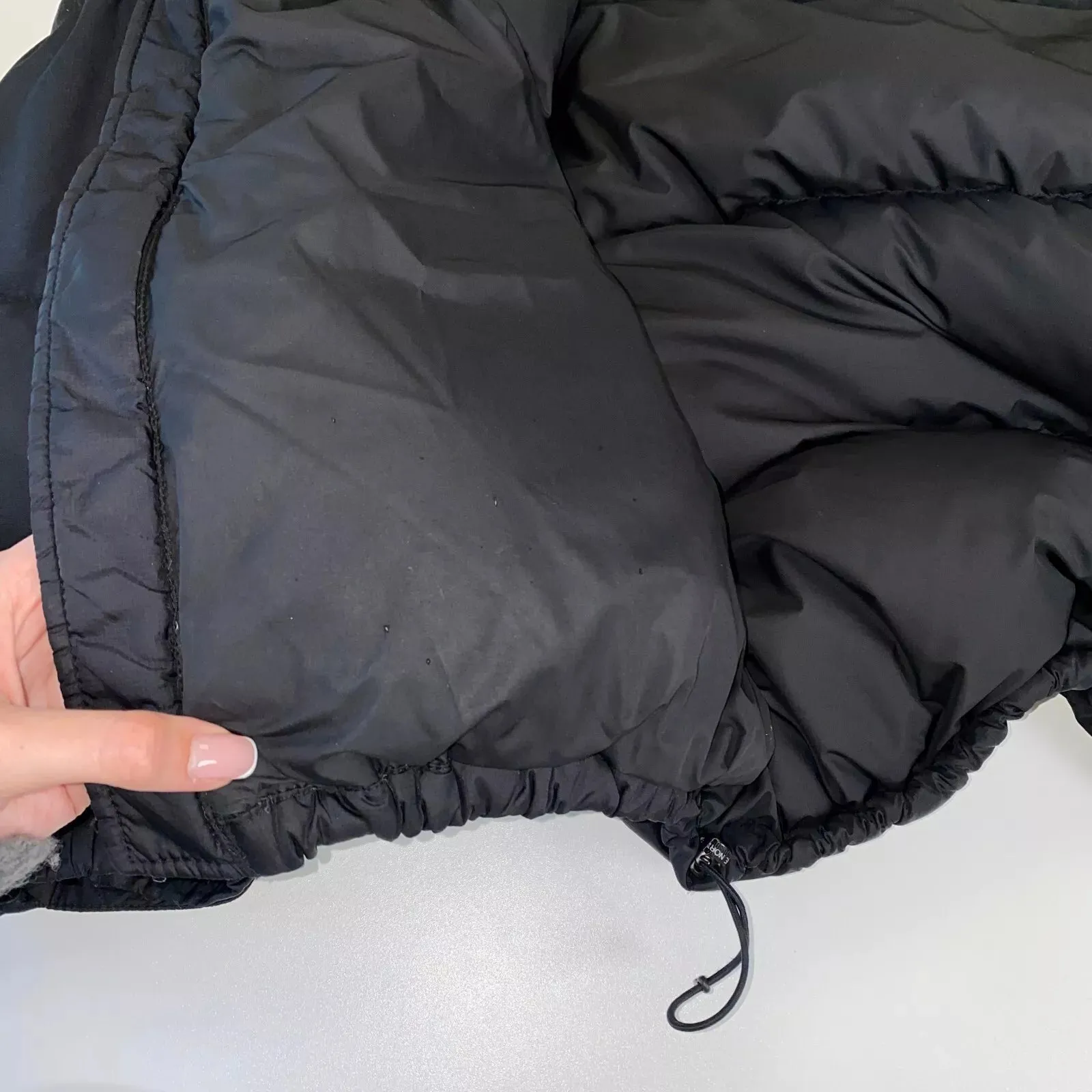 Preowned The North Face Nuptse Mens Down Puffer Jacket 700 Size XL Black Genuine TNF