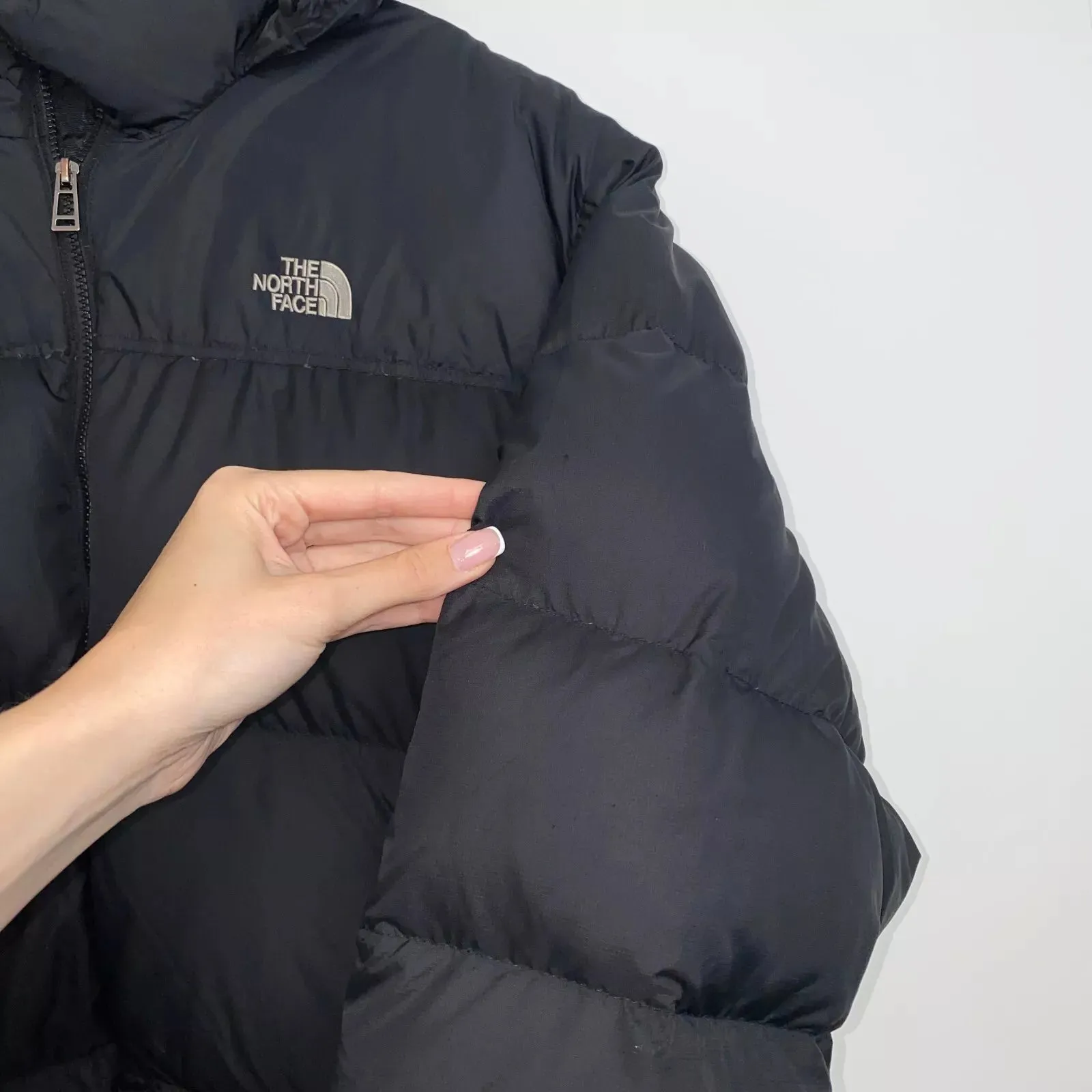 Preowned The North Face Nuptse Mens Down Puffer Jacket 700 Size XL Black Genuine TNF