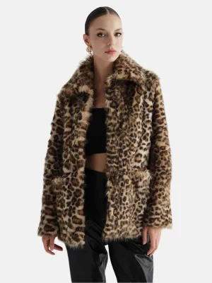 Print Fur Coat Leopard