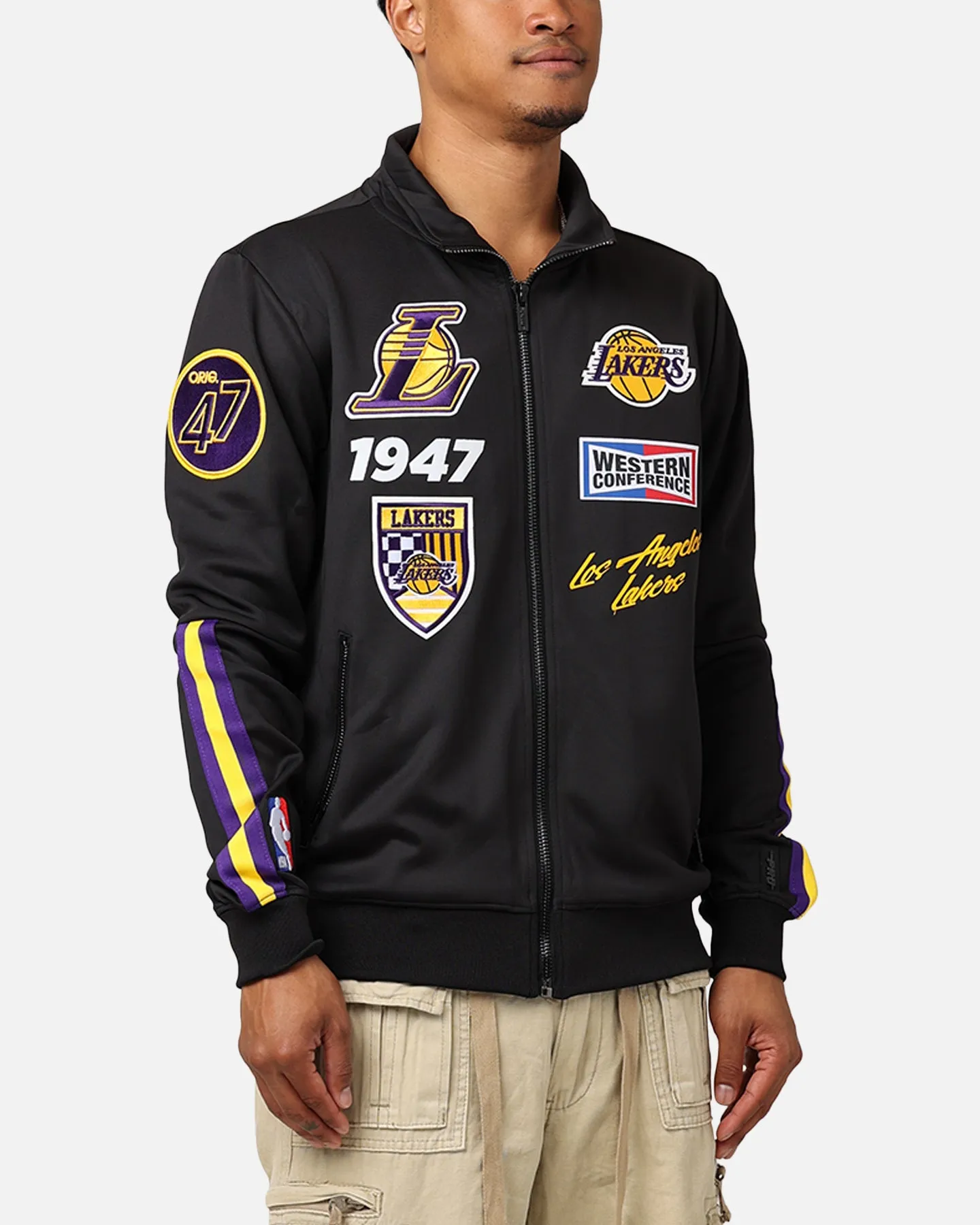 Pro Standard Los Angeles Lakers Fast Lane Track Jacket Black/Purple