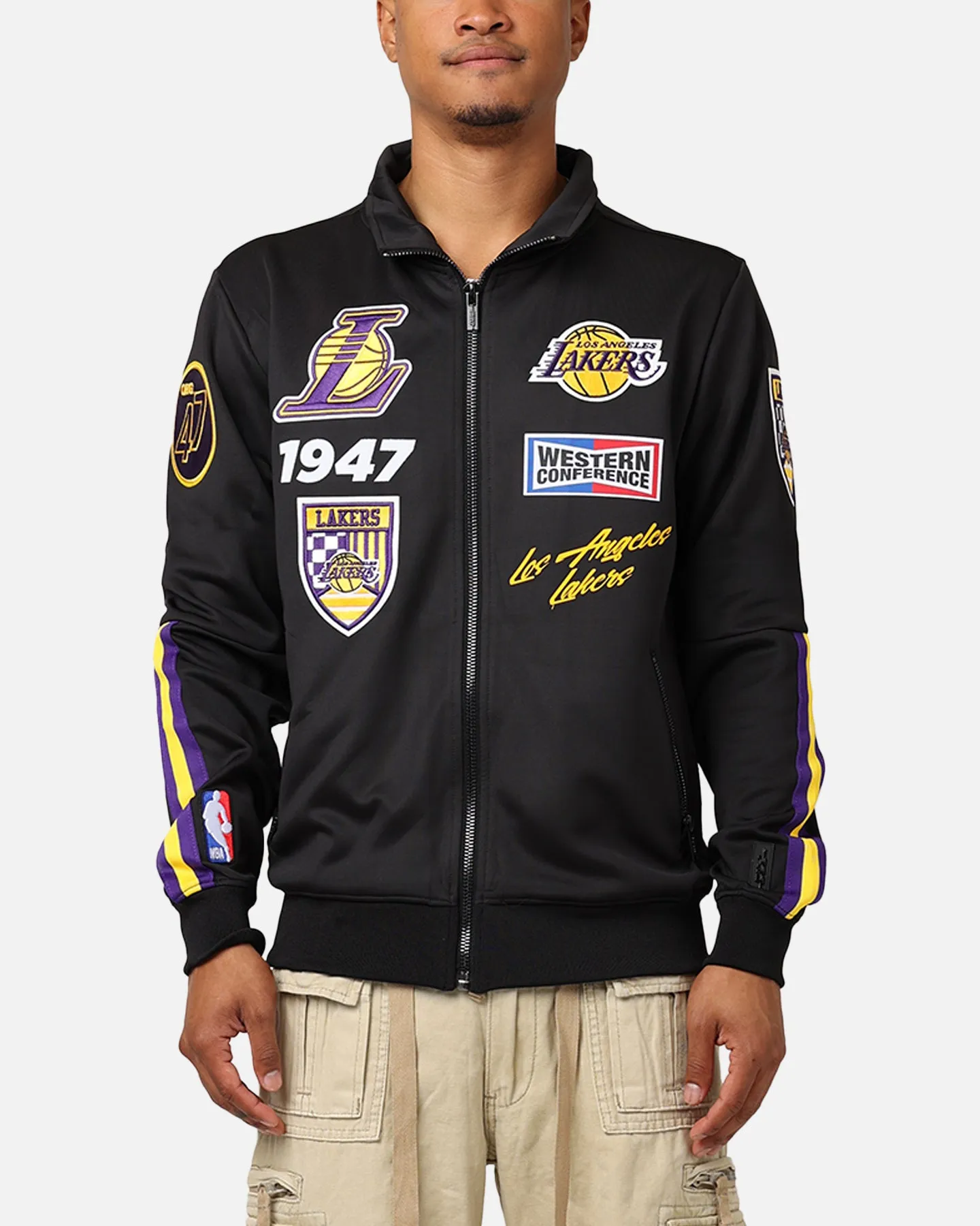 Pro Standard Los Angeles Lakers Fast Lane Track Jacket Black/Purple