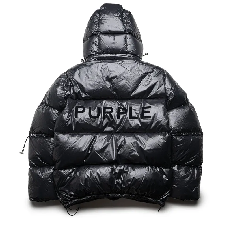 Purple Brand Nylon Puffer Jacket - Black