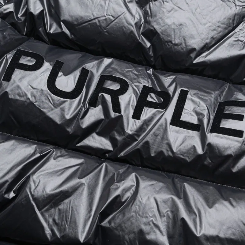 Purple Brand Nylon Puffer Jacket - Black