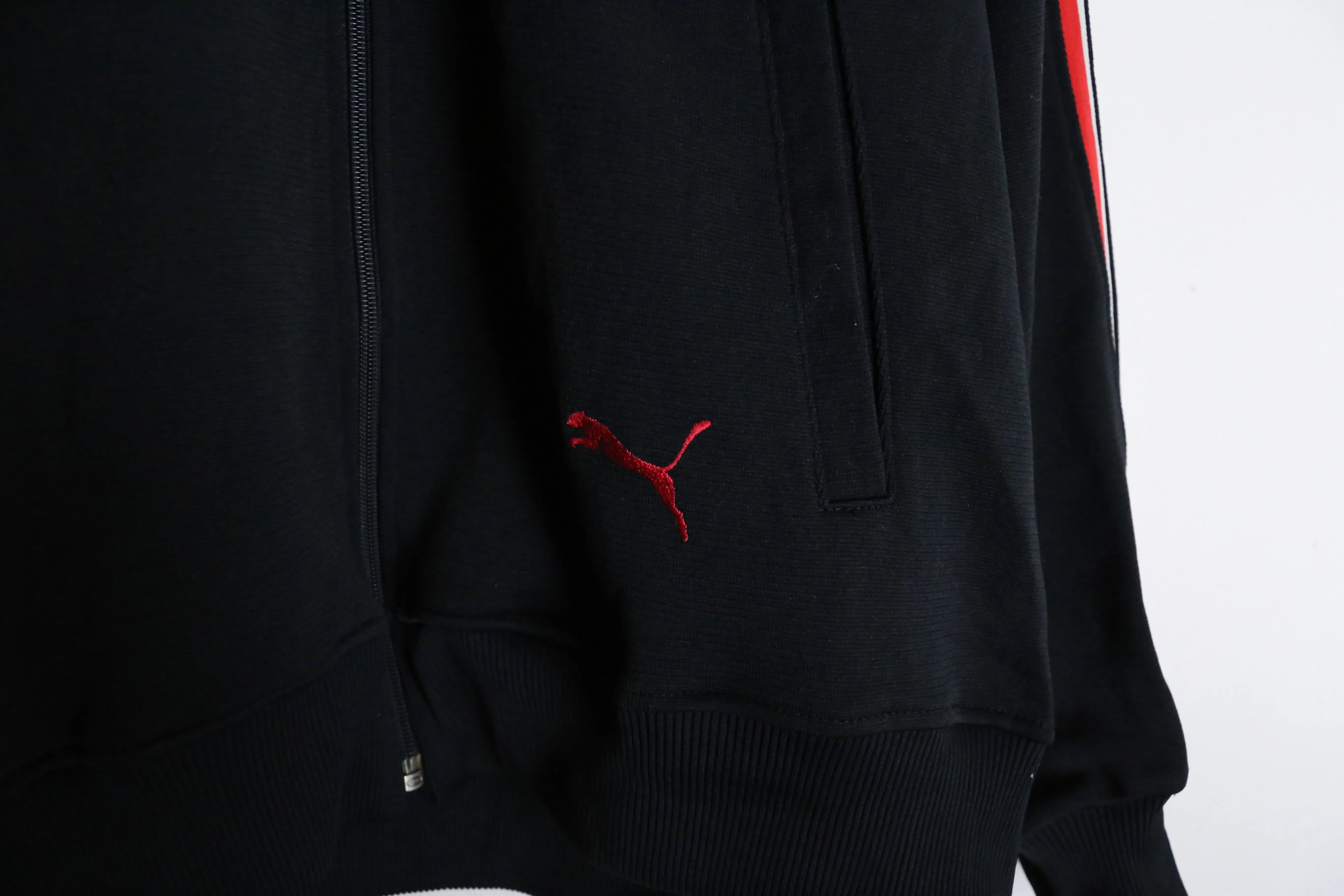 "PUMA" black × red track jacket