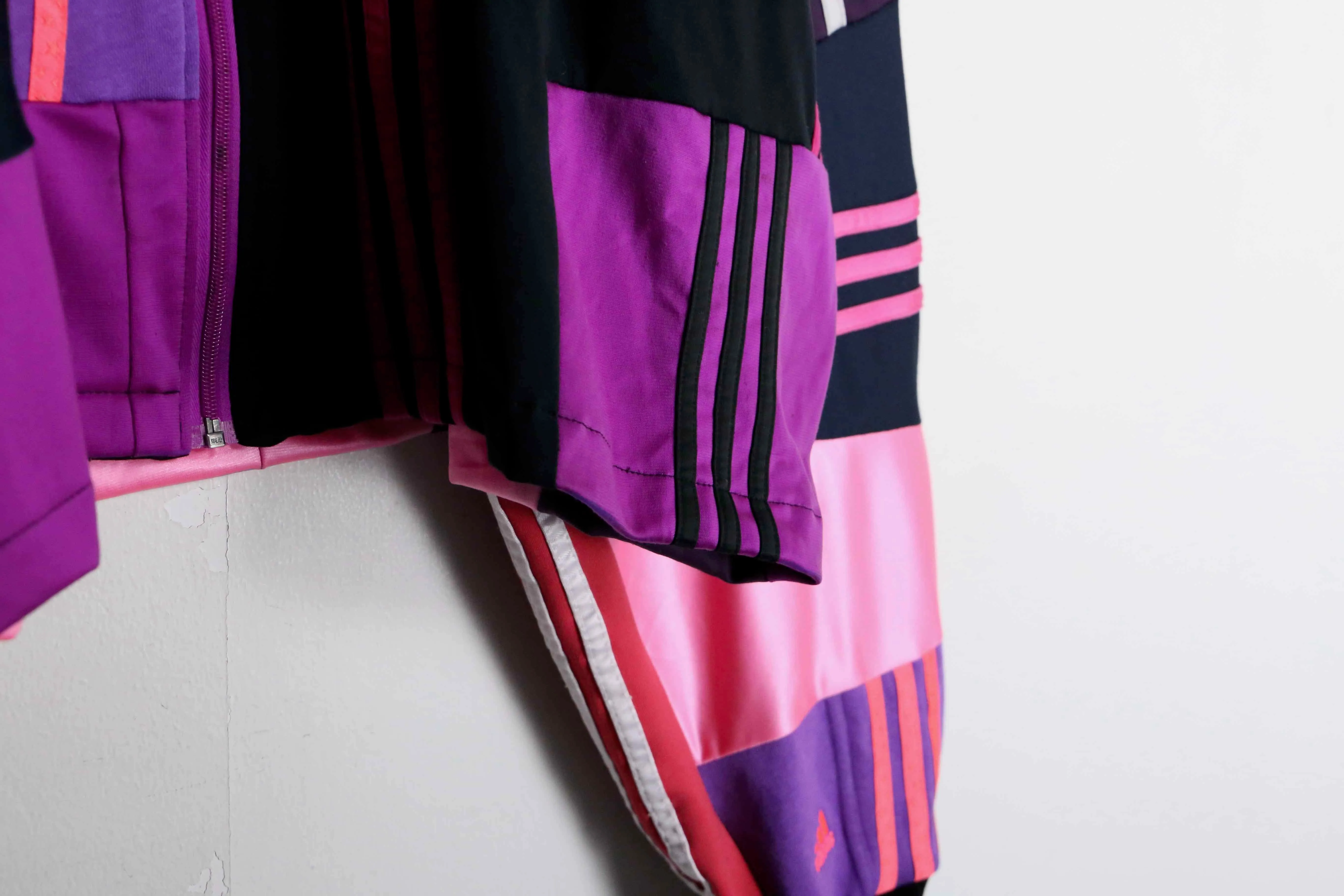 "Re:make" random patchwork purple track jacket