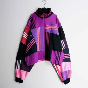 "Re:make" random patchwork purple track jacket