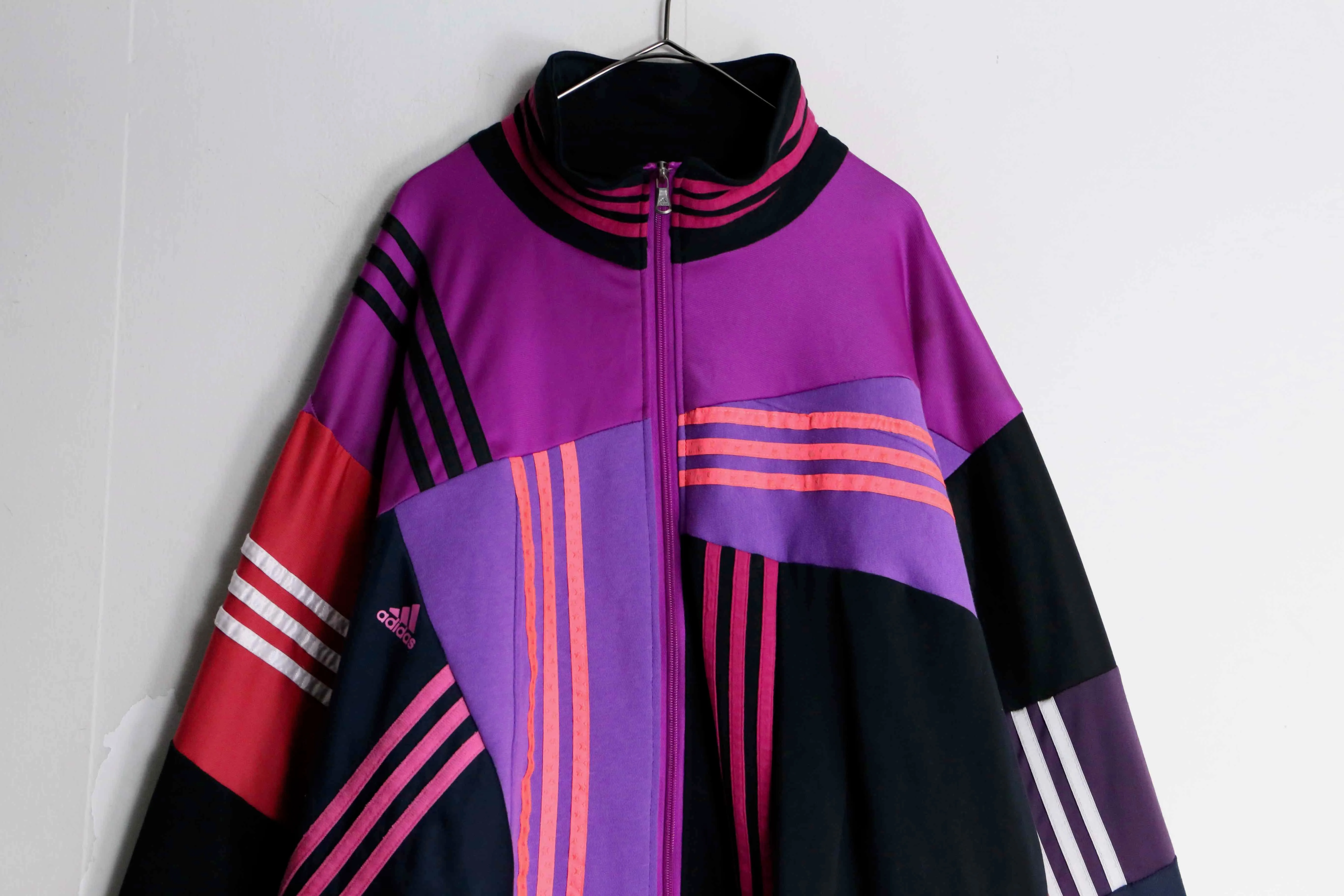 "Re:make" random patchwork purple track jacket