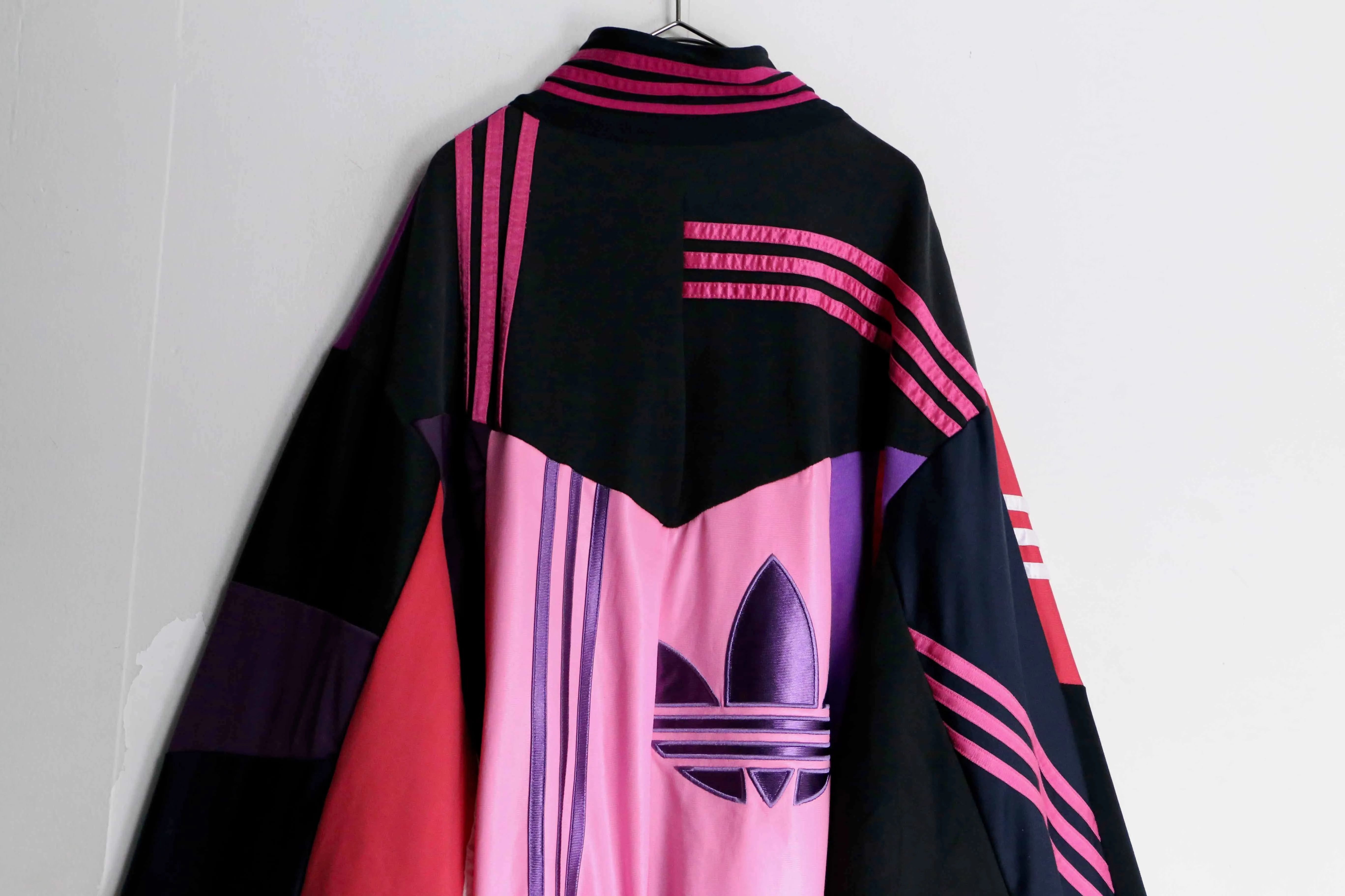 "Re:make" random patchwork purple track jacket